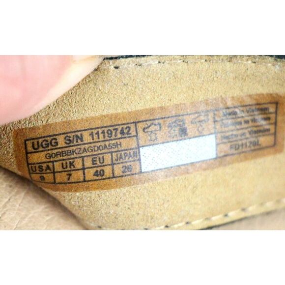 UGG BLACK GENUINE LEATHER OPEN TOE WEDGE BUCKLE SLINGBACK SANDALS SHOES Sz 9/40 - Picture 10 of 10